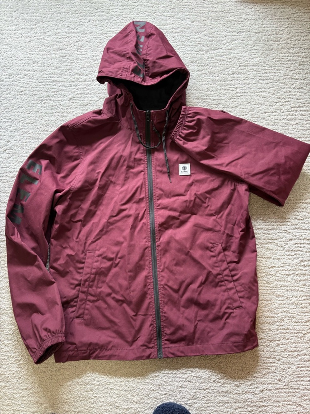 Element Element Men's Hooded Windbreaker Jacket in Maroon